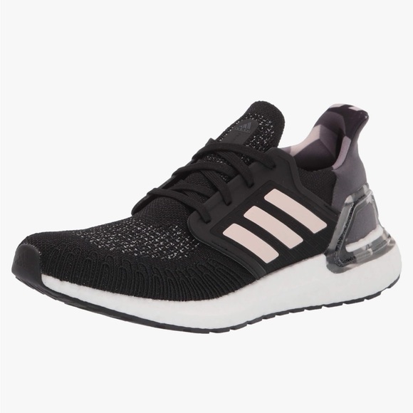 Women’s Adidas Ultraboost 20 Running Shoe Black/Pink Tint/Grey - Size 10.5 - Picture 1 of 6